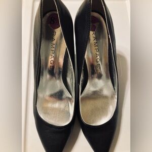 Rampage Black Heels with Silver Accents